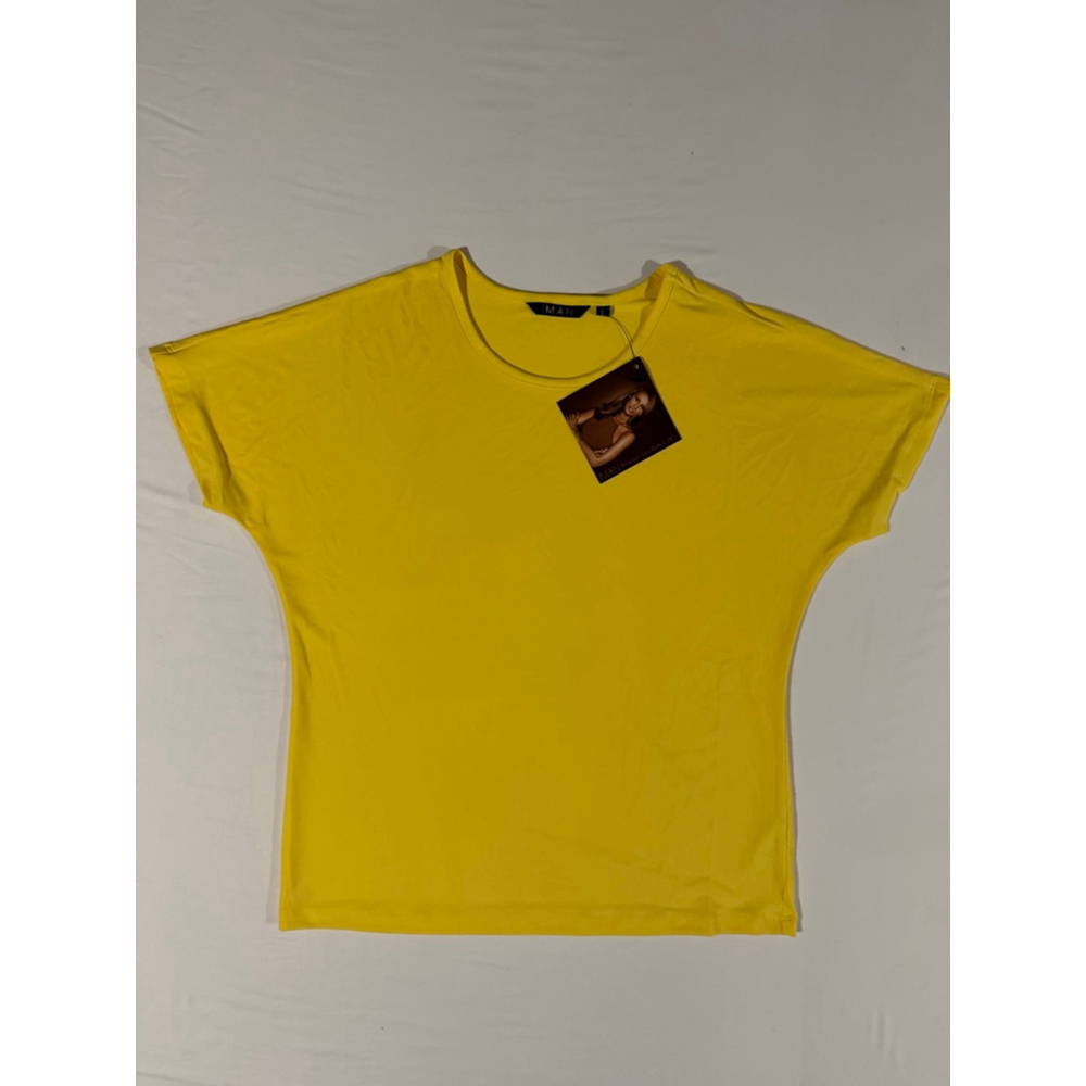 IMAN Global Chic NWT Mustard Yellow Signature Knit Tank Top L Minimalist Summer